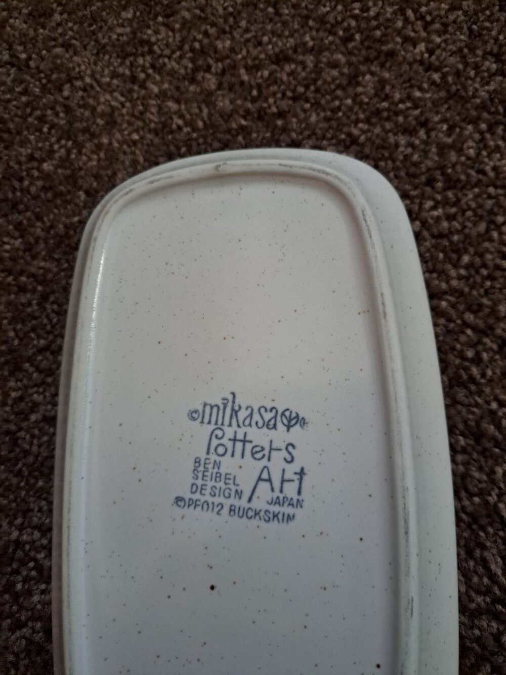 Vintage Mikasa covered butter dish in the "Buckskin" pattern Japan PF012 - Picture 6 of 9